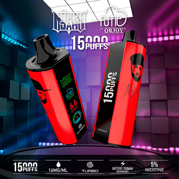 Vaperu Fume Nicky Jam Vape 15000 Puffs Ojos Rojos