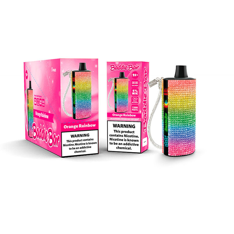 Vaperu Vape Baddie Bar 15000 Puffs Orange Rainbow