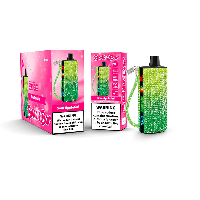 Vaperu Vape Baddie Bar 15000 Puffs Sour Appletini