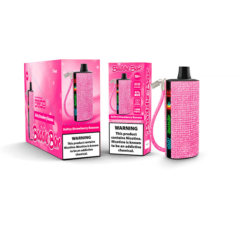 Vaperu Vape Baddie Bar 15000 Puffs Sultry Strawberry Banana