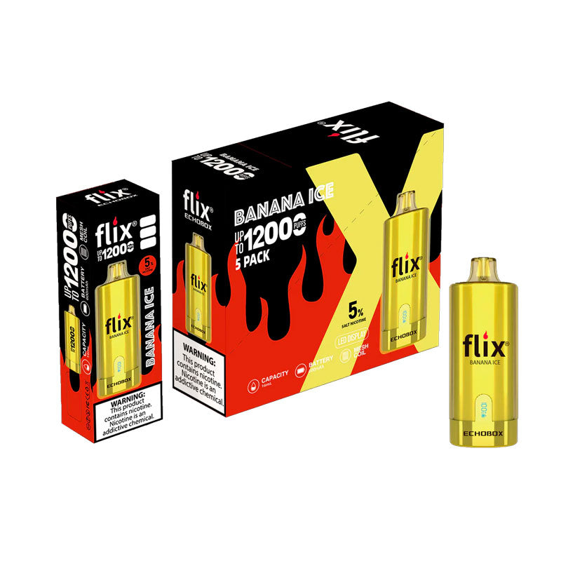 Vaperu Flix Vape 12000 Puffs  Banana Ice