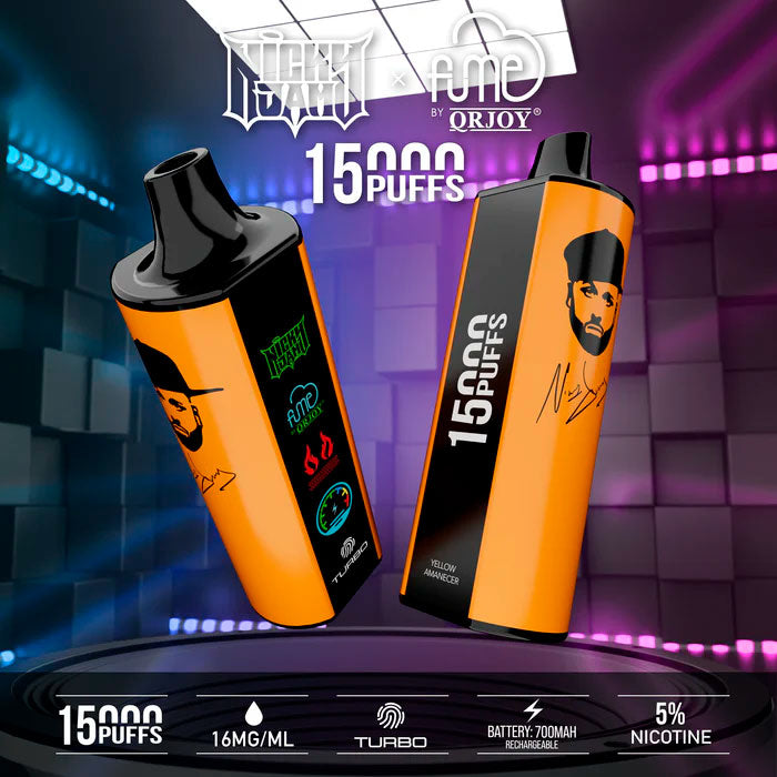 Vaperu Fume Nicky Jam Vape 15000 Puffs Yellow Amanecer